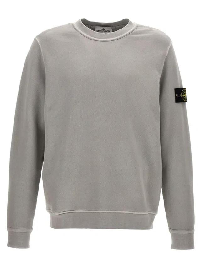 STONE ISLAND Logo Badge Sweatshirt In Gray Product Image