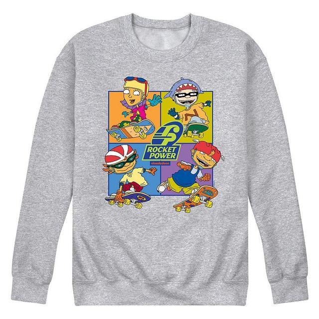 Mens Nickelodeon Rocket Power Grid Fleece Sweatshirt Med Grey Product Image