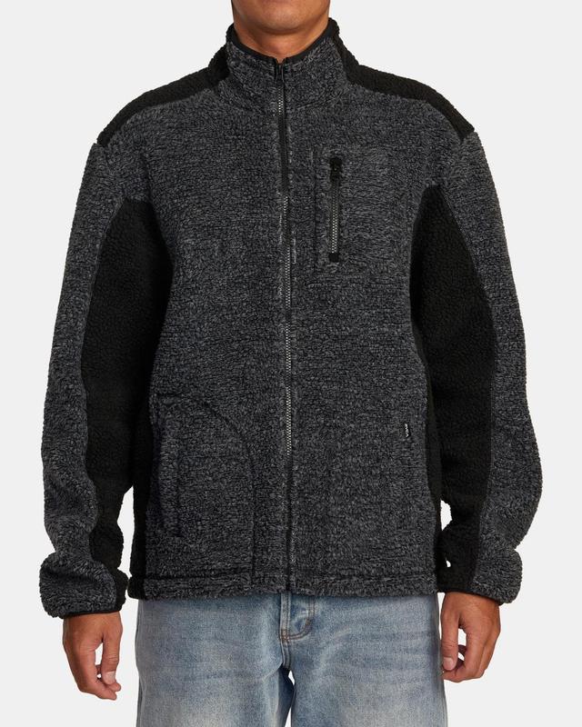 Zach Allen Zip-Up Sherpa Jacket - Black Product Image