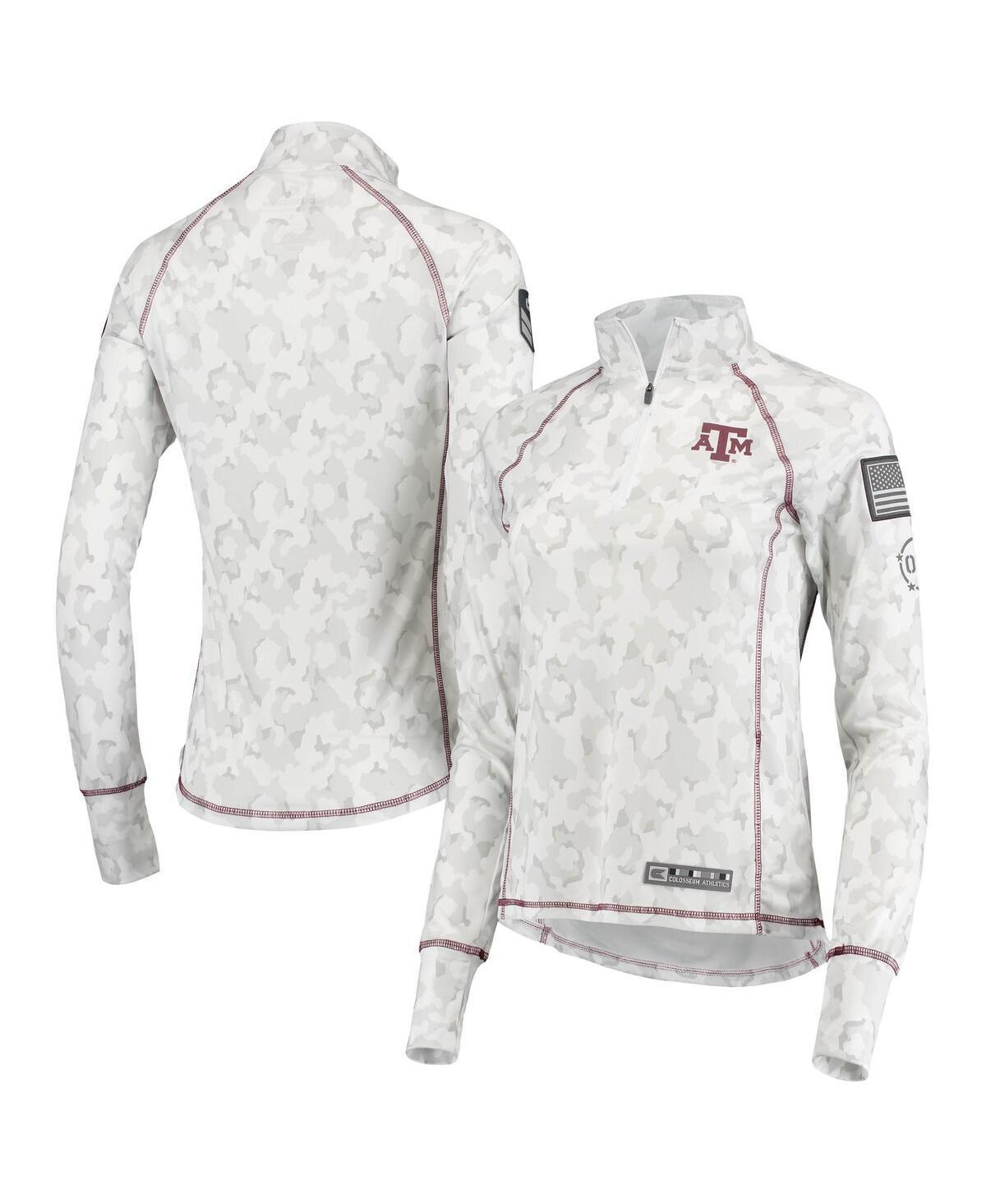 Womens Colosseum Texas A&M Aggies OHT Military Appreciation Officer Arctic Camo 1/4-Zip Jacket Product Image