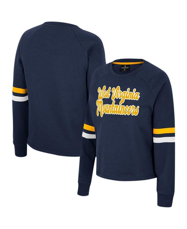 Womens Colosseum West Virginia Mountaineers Talent Competition Raglan Pullover Sweatshirt Blue Product Image