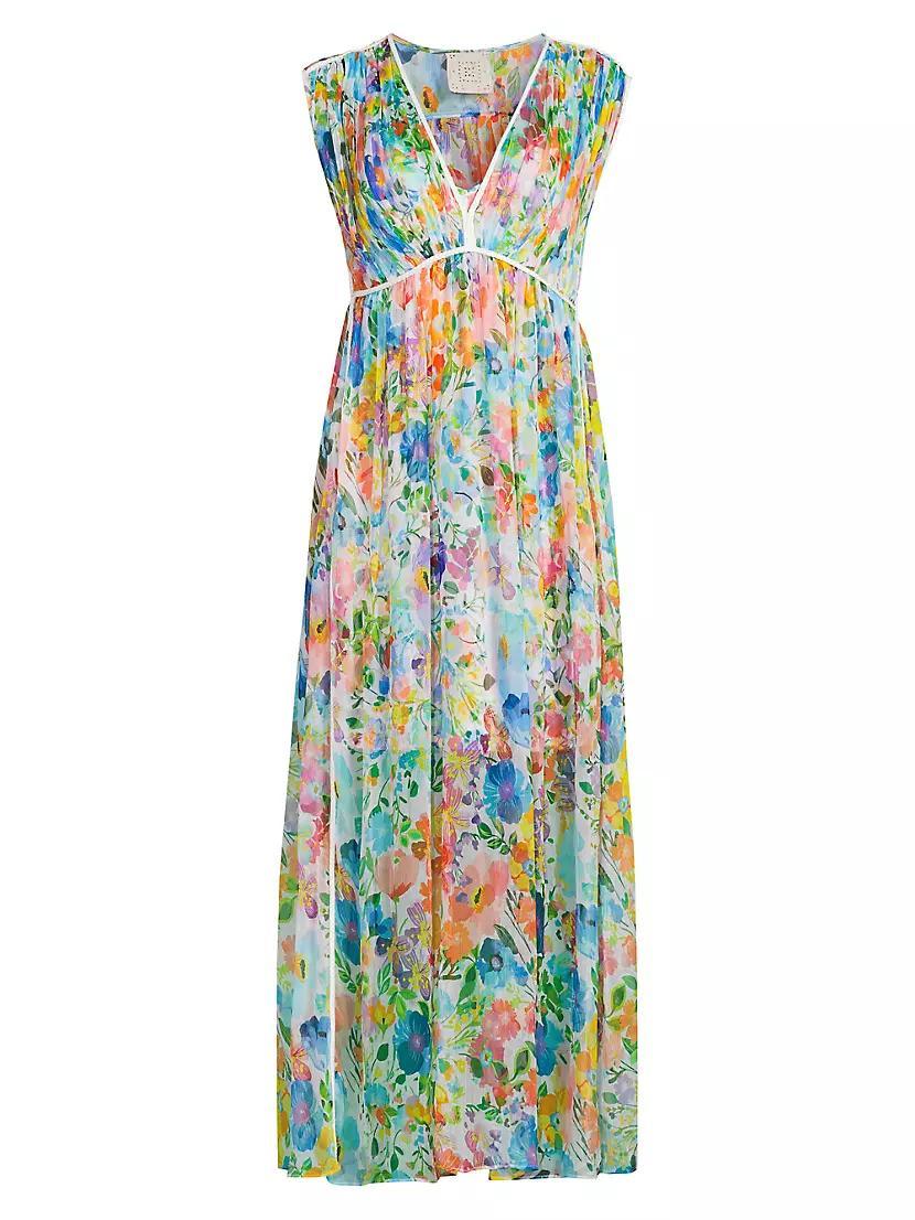 Dylane Floral Silk Maxi Dress Product Image