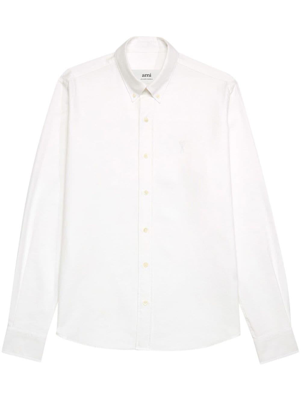 AMI ALEXANDRE MATTIUSSI Button-down Cotton Shirt In White Product Image