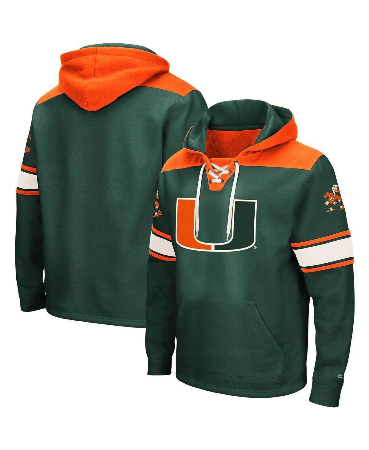 Mens Colosseum Green Miami Hurricanes 2.0 Lace-Up Logo Pullover Hoodie Product Image