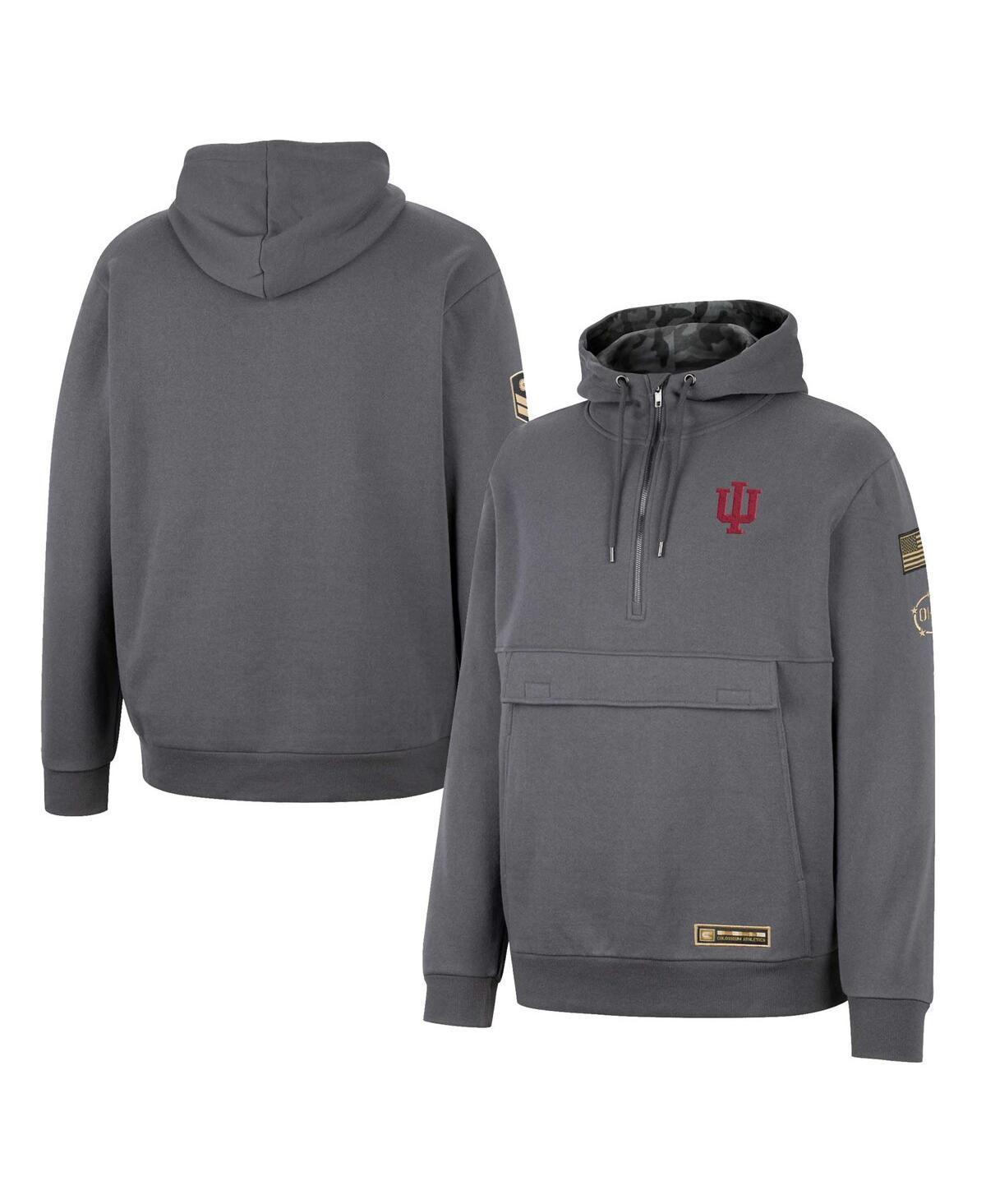 Mens Colosseum Charcoal Iowa Hawkeyes Oht Military-Inspired Appreciation Quarter-Zip Hoodie Product Image