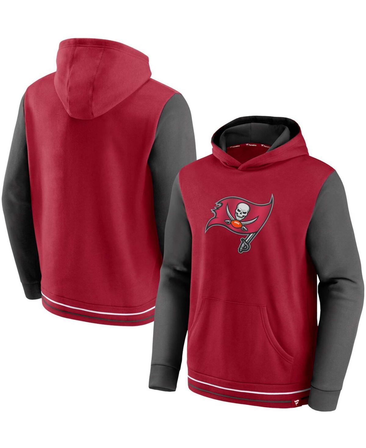 Mens Fanatics Branded /Pewter Tampa Bay Buccaneers Block Party Pullover Hoodie Product Image