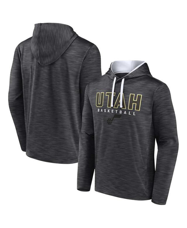 Mens Fanatics Branded Heather Charcoal Utah Jazz Fast Break Pullover Hoodie Product Image