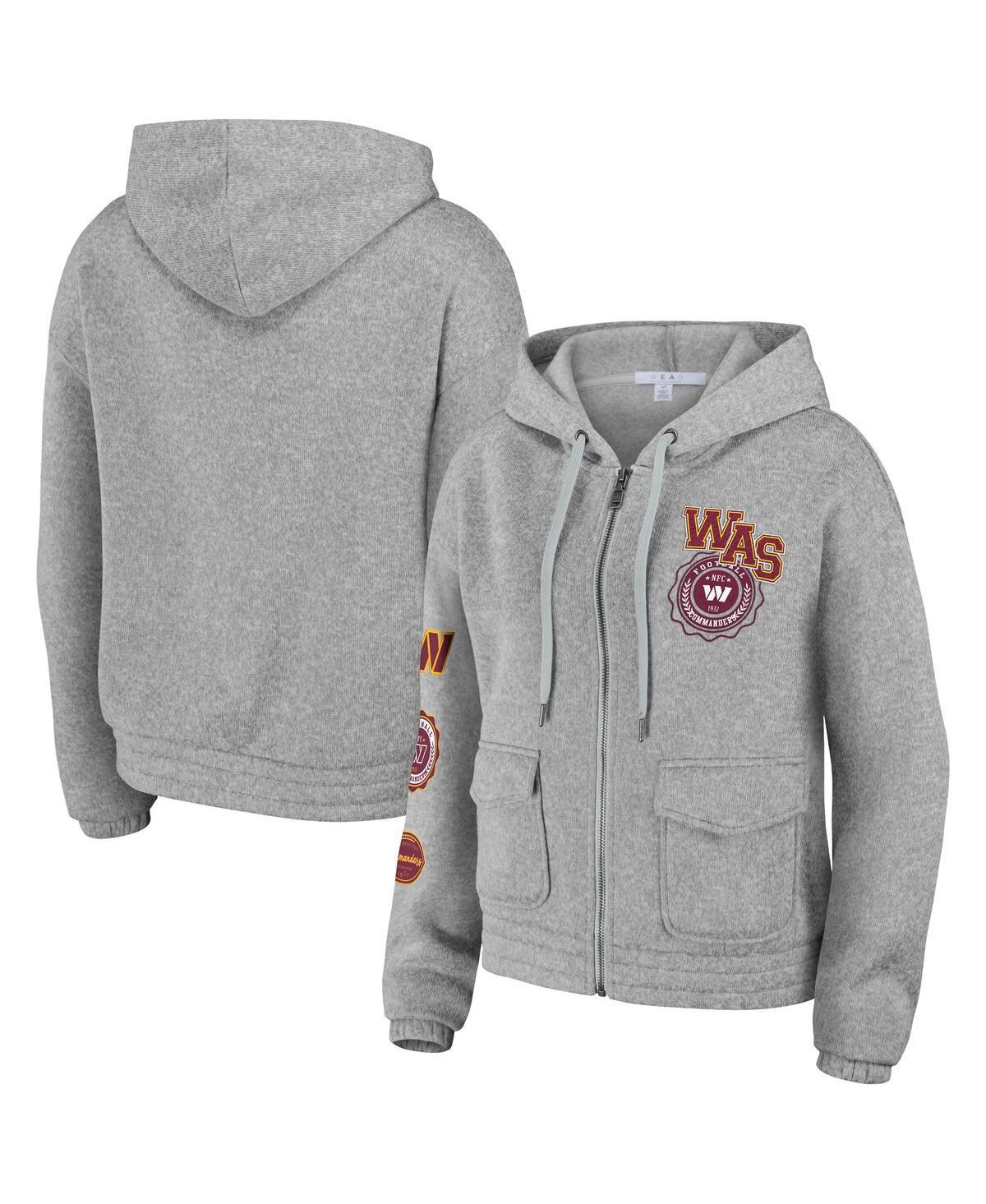 Womens Wear by Erin Andrews Heather Gray Washington Commanders Full-Zip Hoodie Product Image