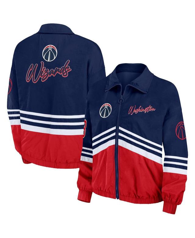 Womens WEAR by Erin Andrews Navy Washington Wizards Vintage Full-Zip Windbreaker Wiz Blue Product Image