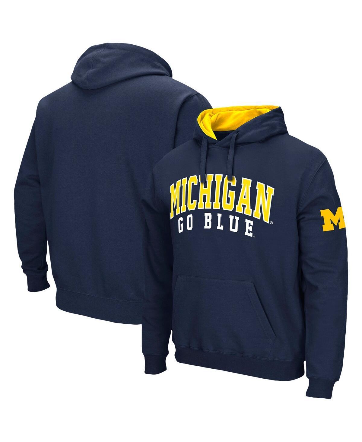 Mens Colosseum Michigan Wolverines Double Arch Pullover Hoodie Blue Product Image