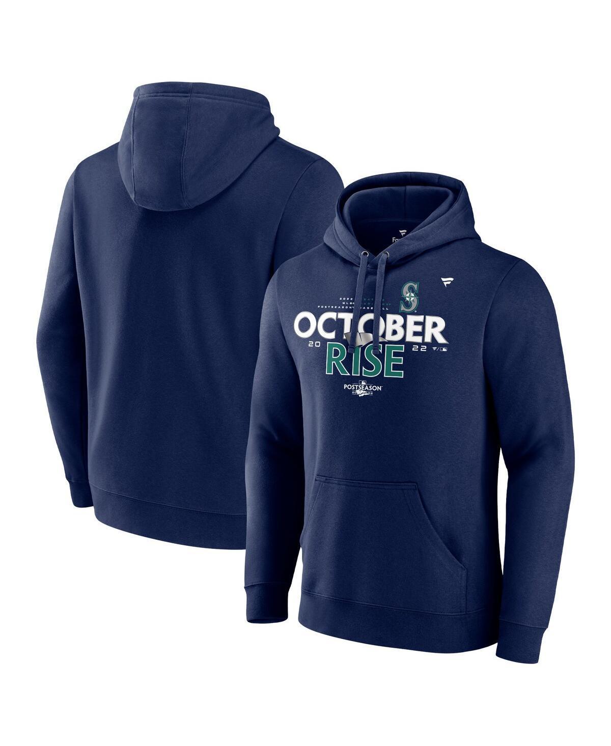 Mens Fanatics Navy Seattle Mariners 2022 Postseason Locker Room Pullover Hoodie Product Image