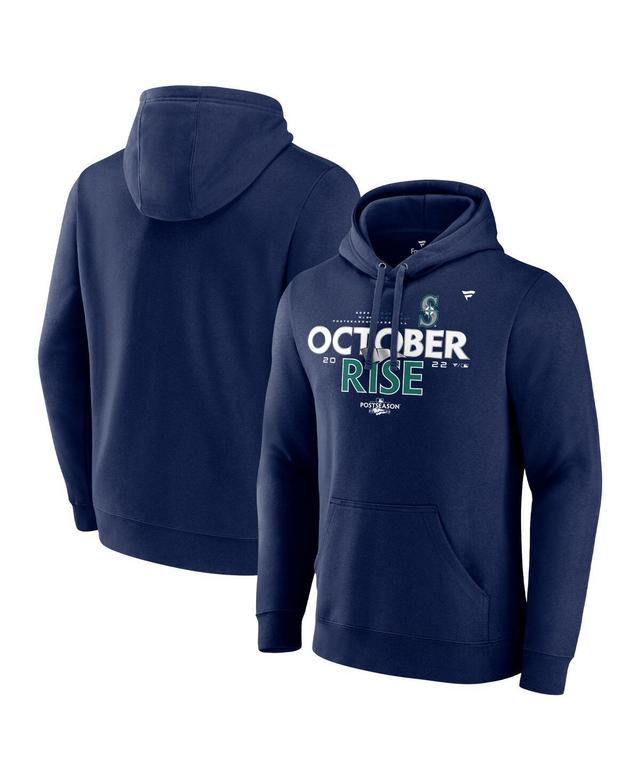 Mens Fanatics Navy Seattle Mariners 2022 Postseason Locker Room Pullover Hoodie Product Image