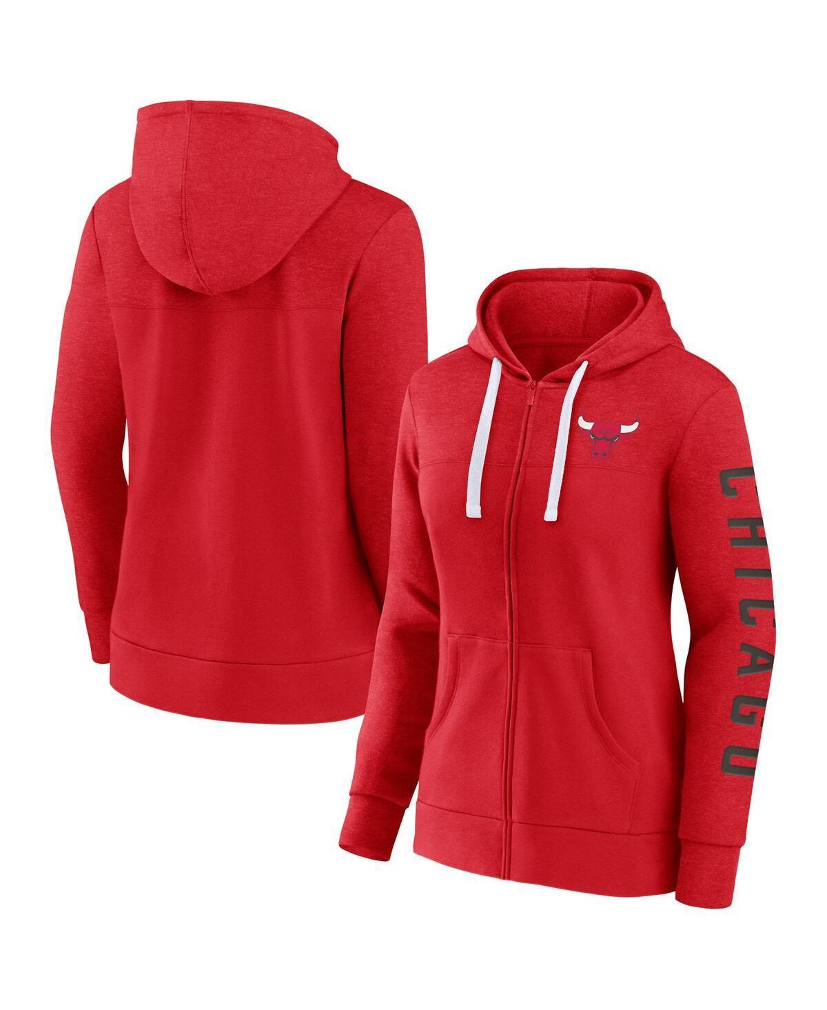 Womens Fanatics Branded Heather Chicago Bulls City Ties Full-Zip Hoodie Product Image