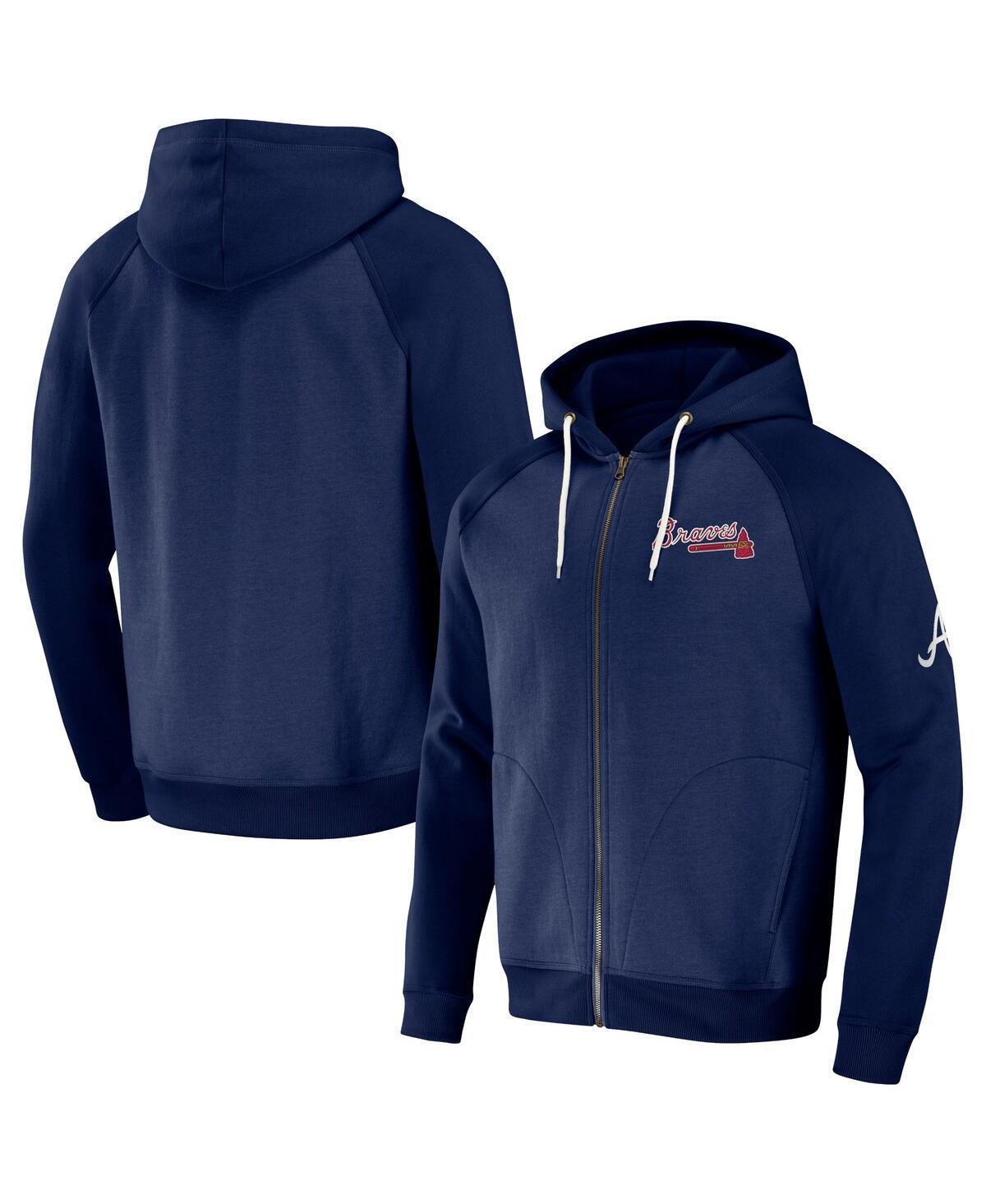 Mens Darius Rucker Collection by Fanatics  Navy Atlanta Braves Raglan Full-Zip Hoodie Product Image