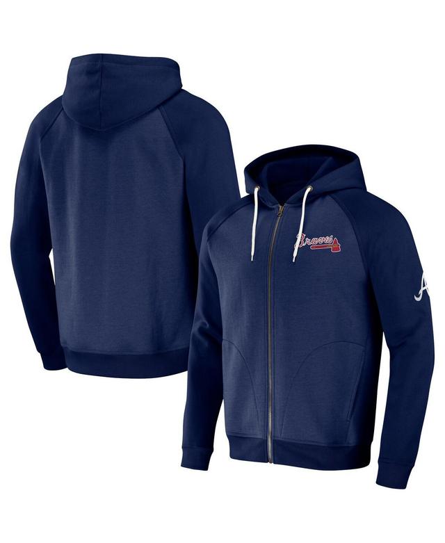 Mens Darius Rucker Collection by Fanatics Navy Atlanta Braves Raglan Full-Zip Hoodie Product Image