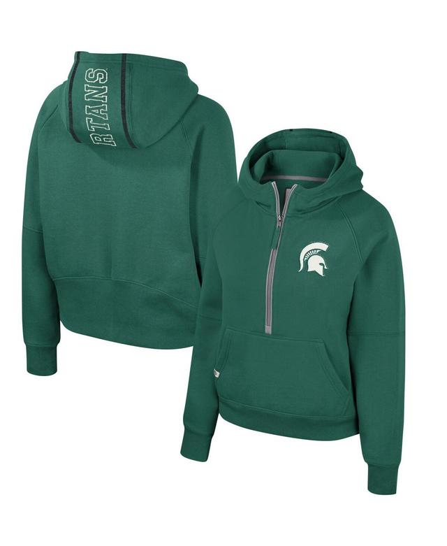 Womens Colosseum Green Michigan State Spartans Margo Raglan Half-Zip Hoodie Product Image