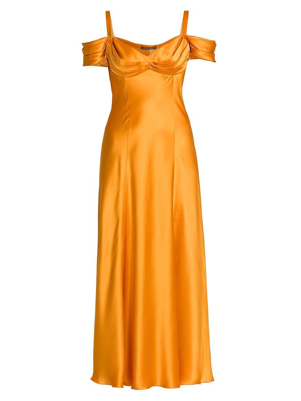 Womens Satin Off-The-Shoulder Gown Product Image