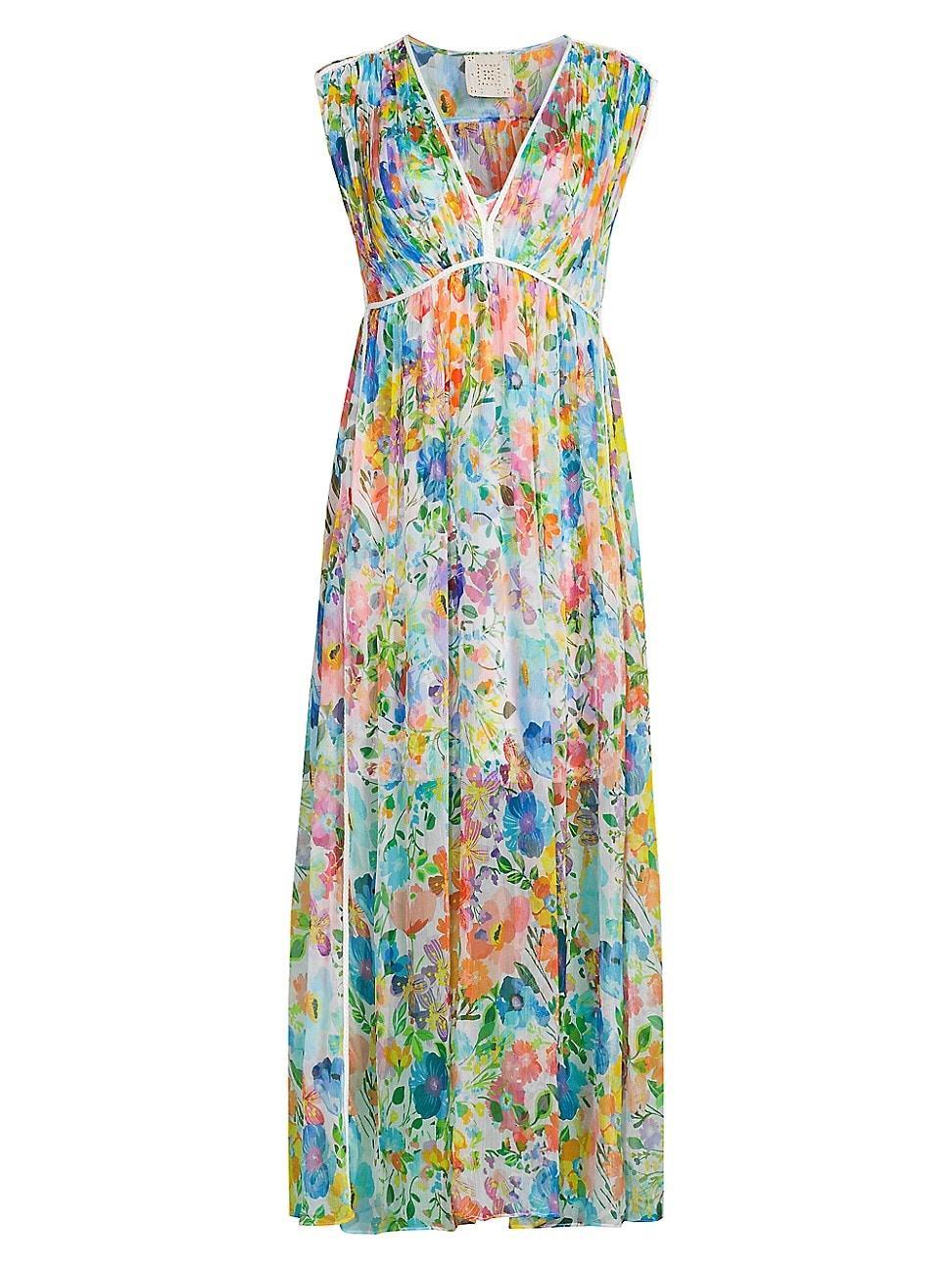 Womens Dylane Floral Silk Maxi Dress Product Image