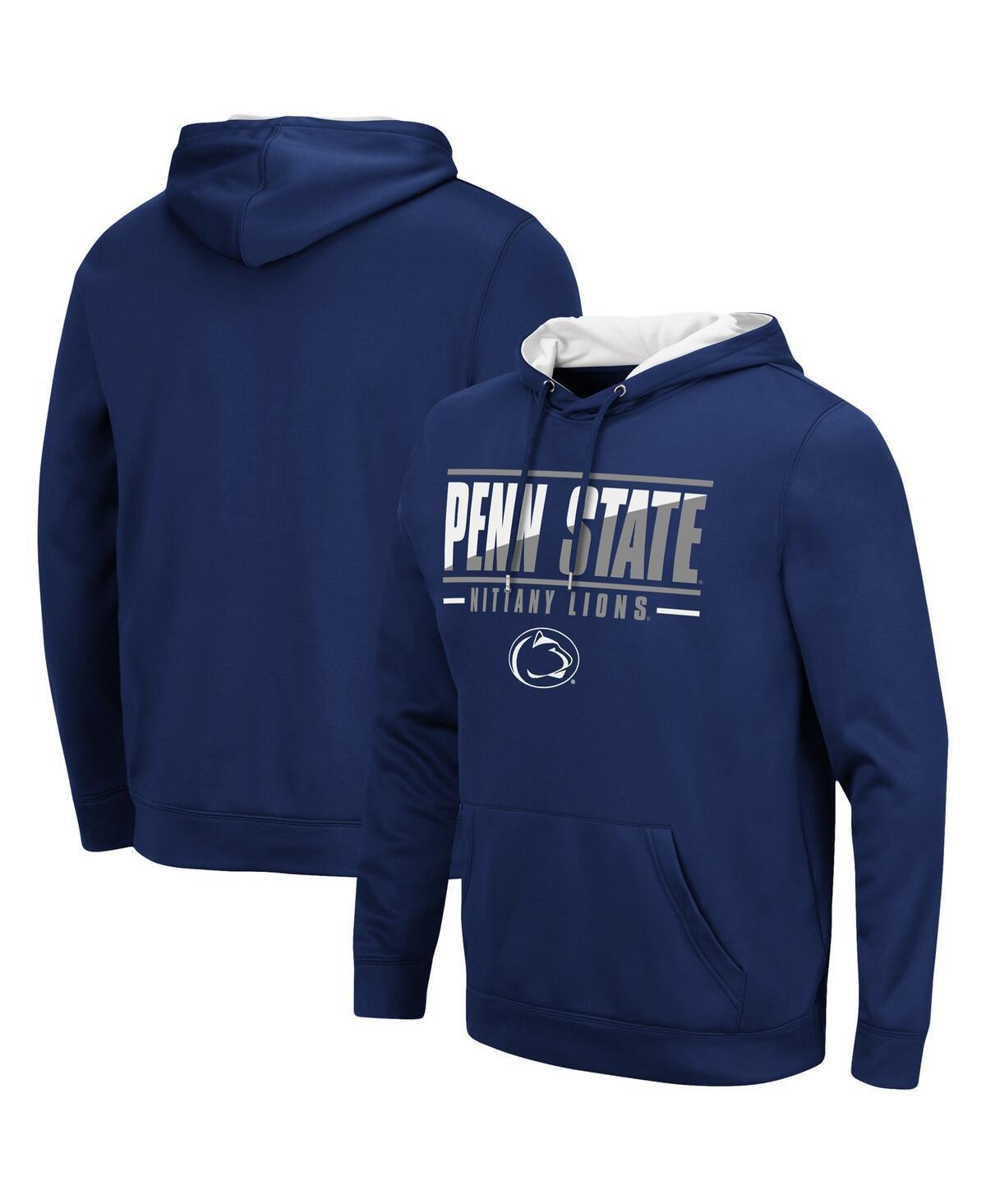 Mens Colosseum Penn State Nittany Lions Slash Stack 2.0 Pullover Hoodie Blue Product Image