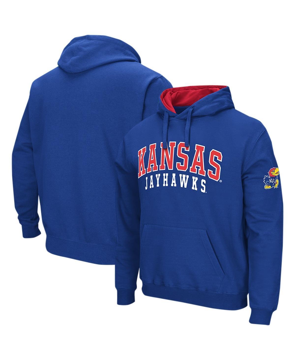 Mens Colosseum Royal Kansas Jayhawks Double Arch Pullover Hoodie Product Image