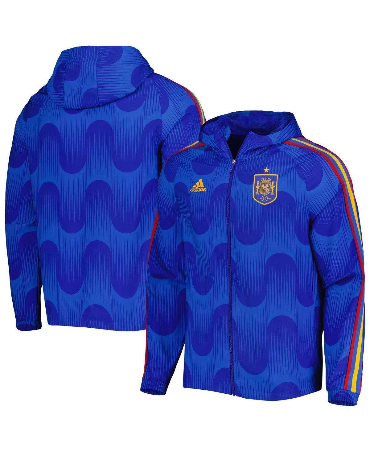 Mens adidas Navy Spain National Team Dna Raglan Full-Zip Hoodie Windbreaker Jacket Product Image