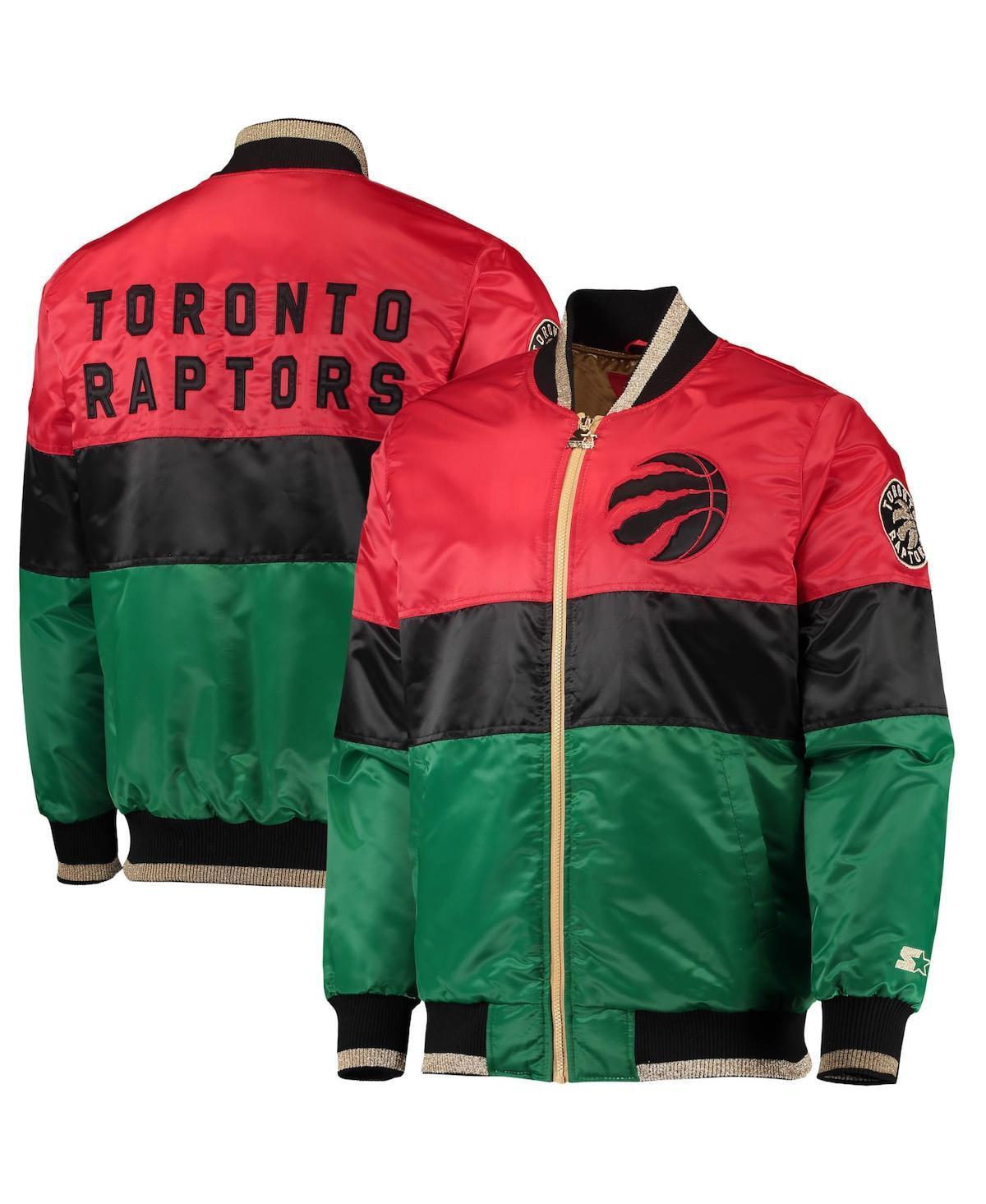 Mens Starter Red and Black and Green Toronto Raptors Black History Month Nba 75th Anniversary Full-Zip Jacket - Red, Black Product Image