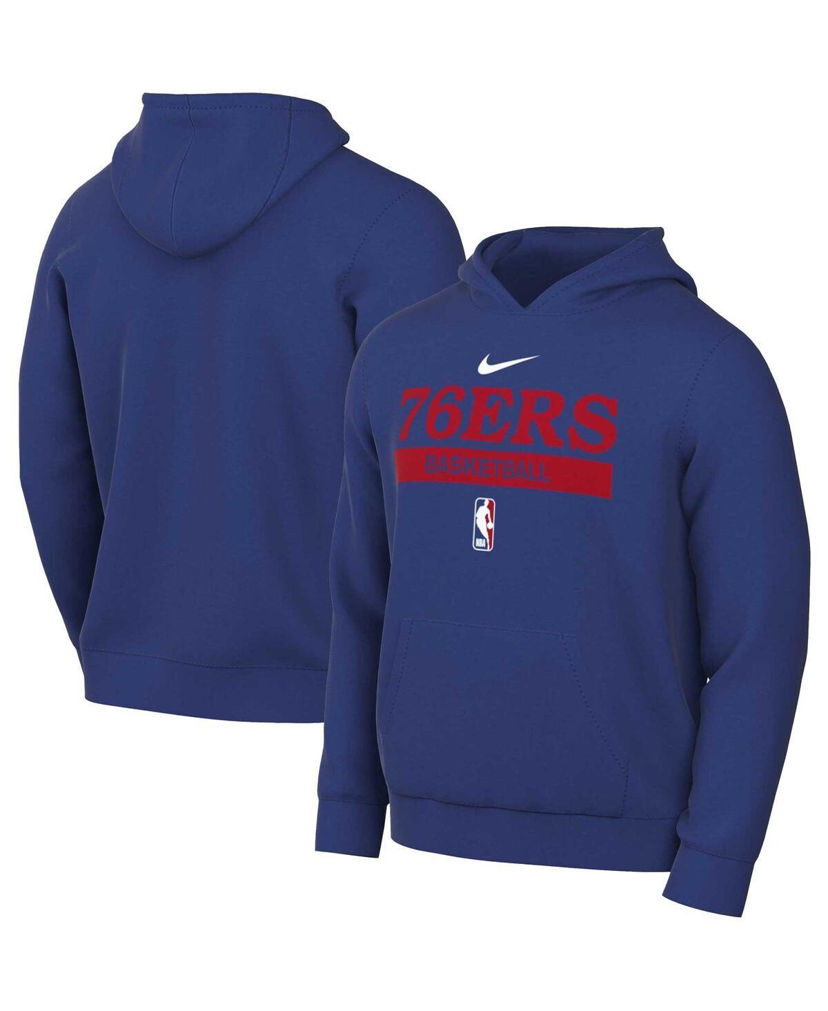 Mens Nike Royal Philadelphia 76ers 2022/23 Spotlight On-Court Practice Performance Pullover Hoodie Product Image