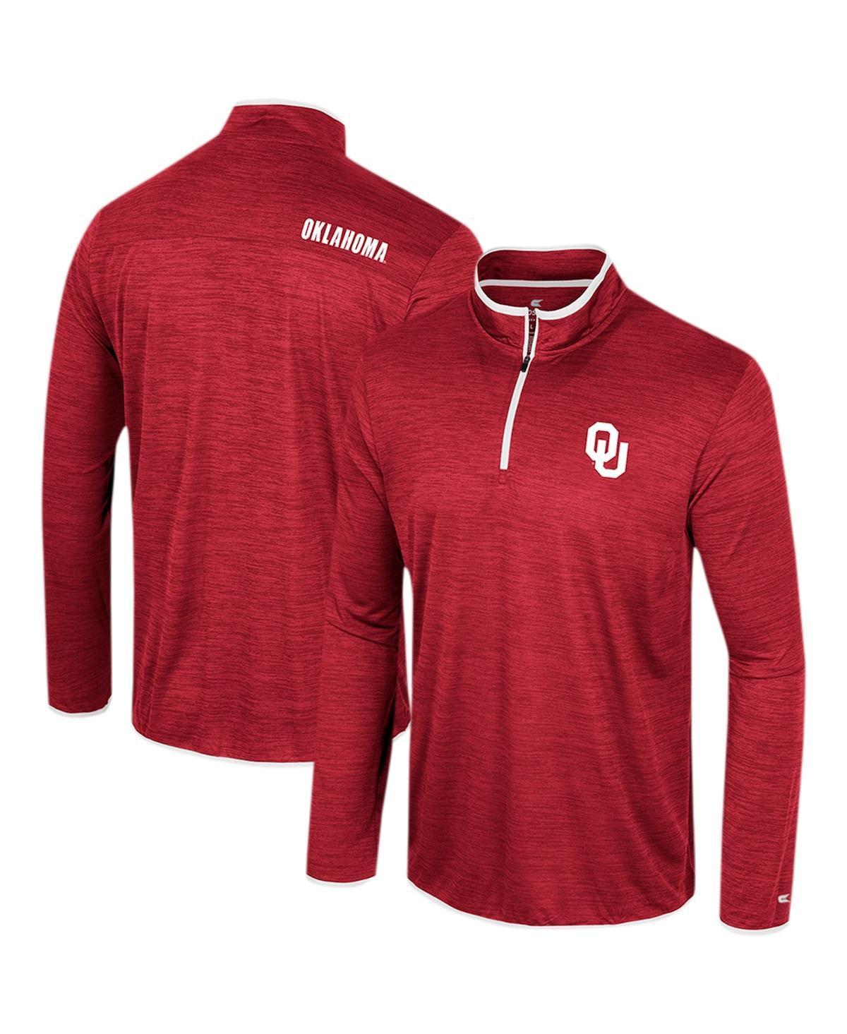 Mens Colosseum Crimson Oklahoma Sooners Wright Quarter-Zip Windshirt Product Image