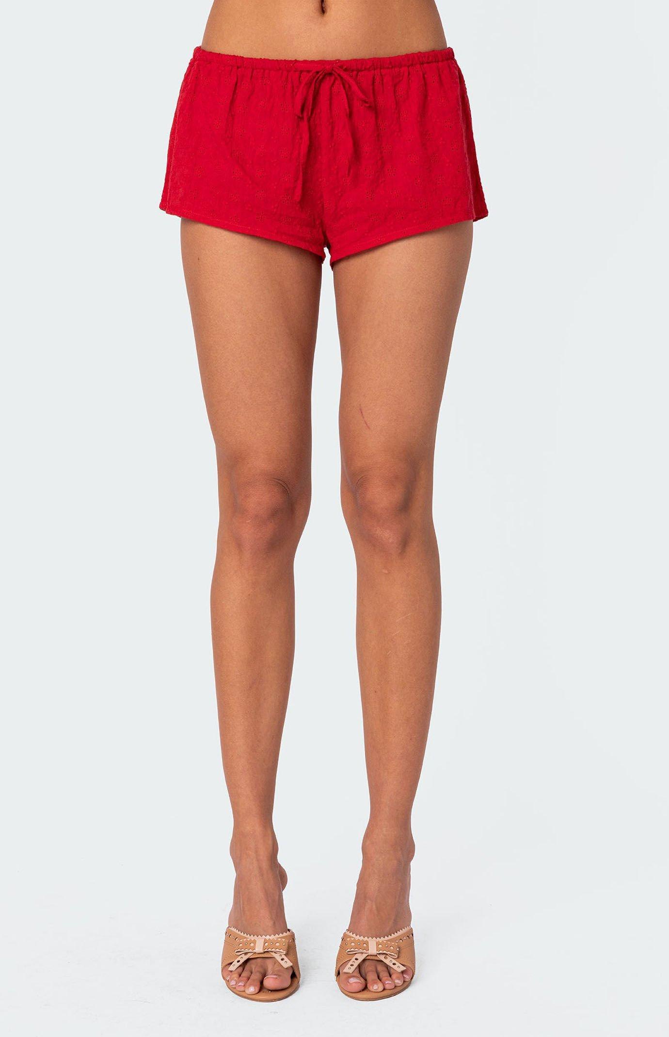 Edikted Women's Cayenne Eyelet Micro Shorts Product Image