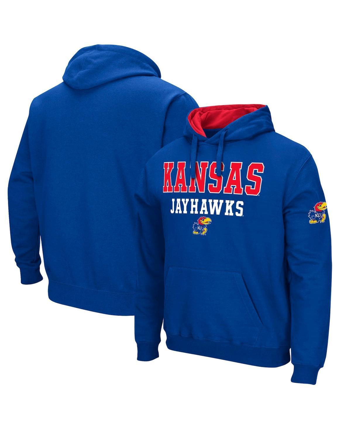 Mens Colosseum Royal Kansas Jayhawks Sunrise Pullover Hoodie Product Image