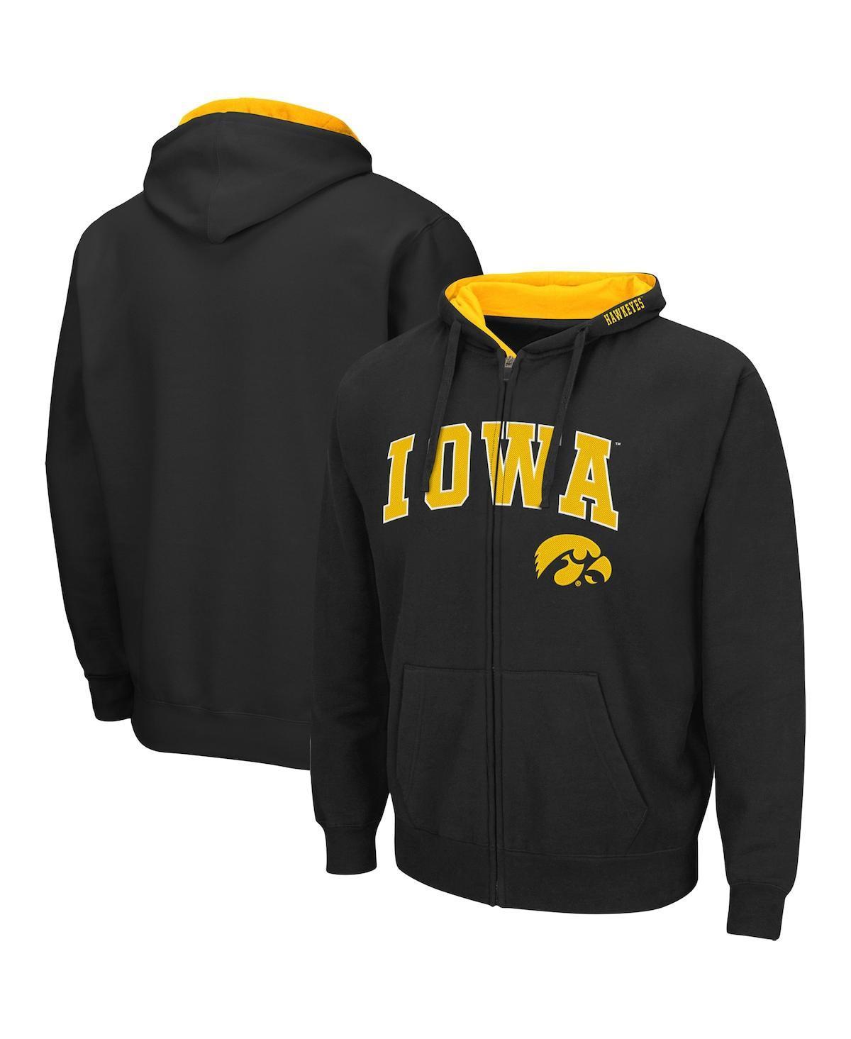 Mens Colosseum Charcoal NDSU Bison Arch & Logo 3.0 Full-Zip Hoodie Product Image