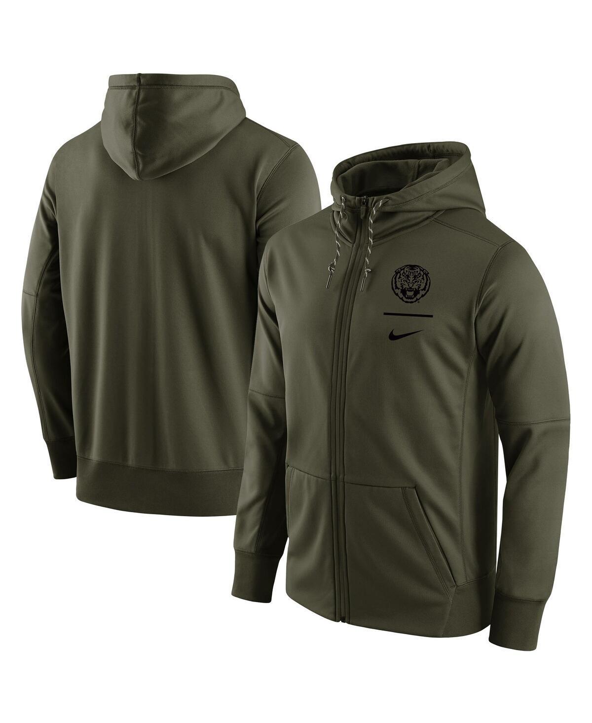 Mens Nike Olive Oklahoma Sooners Tonal Logo Stack Performance Full-Zip Hoodie Product Image