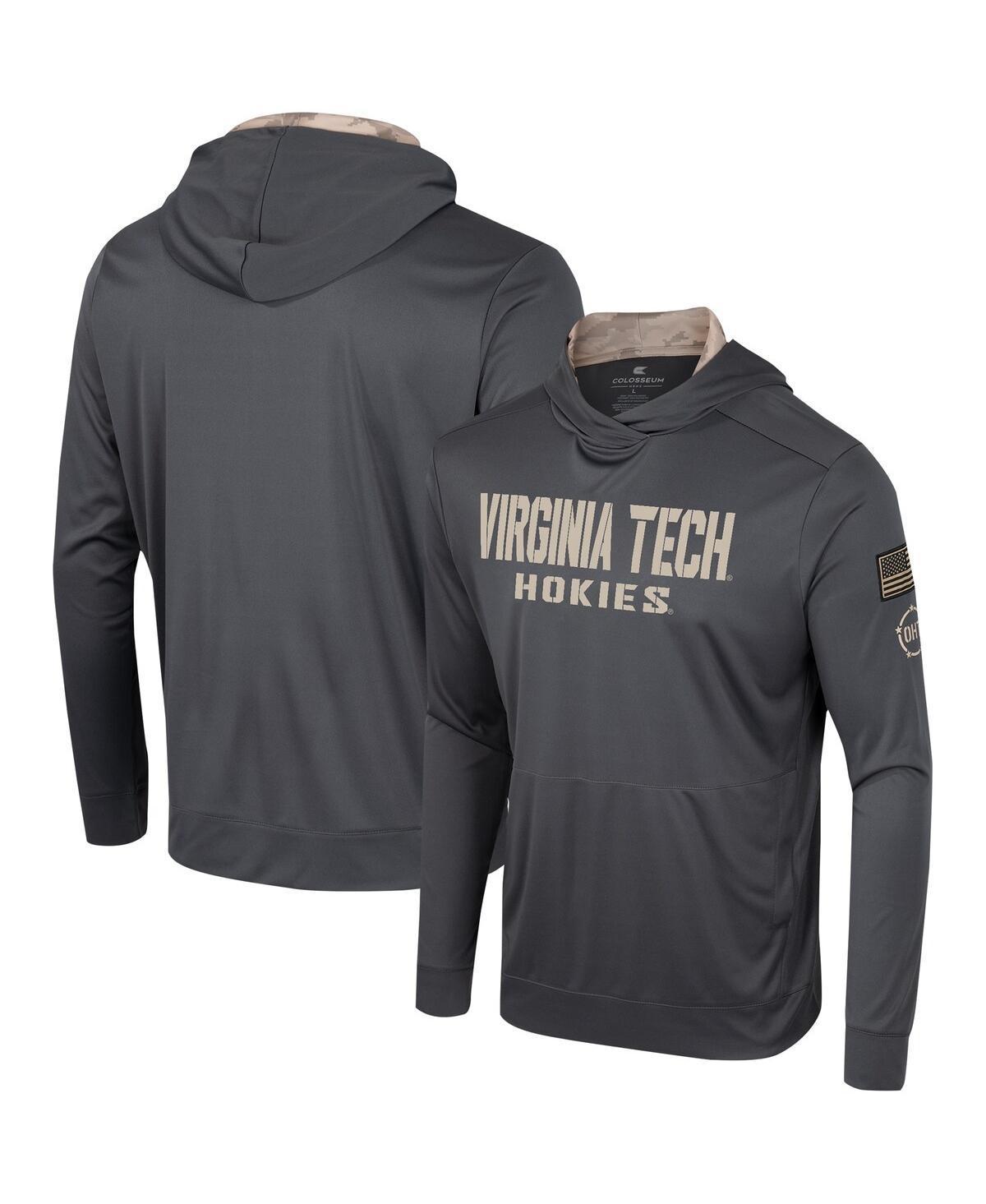 Mens Colosseum Charcoal Virginia Tech Hokies OHT Military Appreciation Long Sleeve Hoodie T-Shirt Product Image