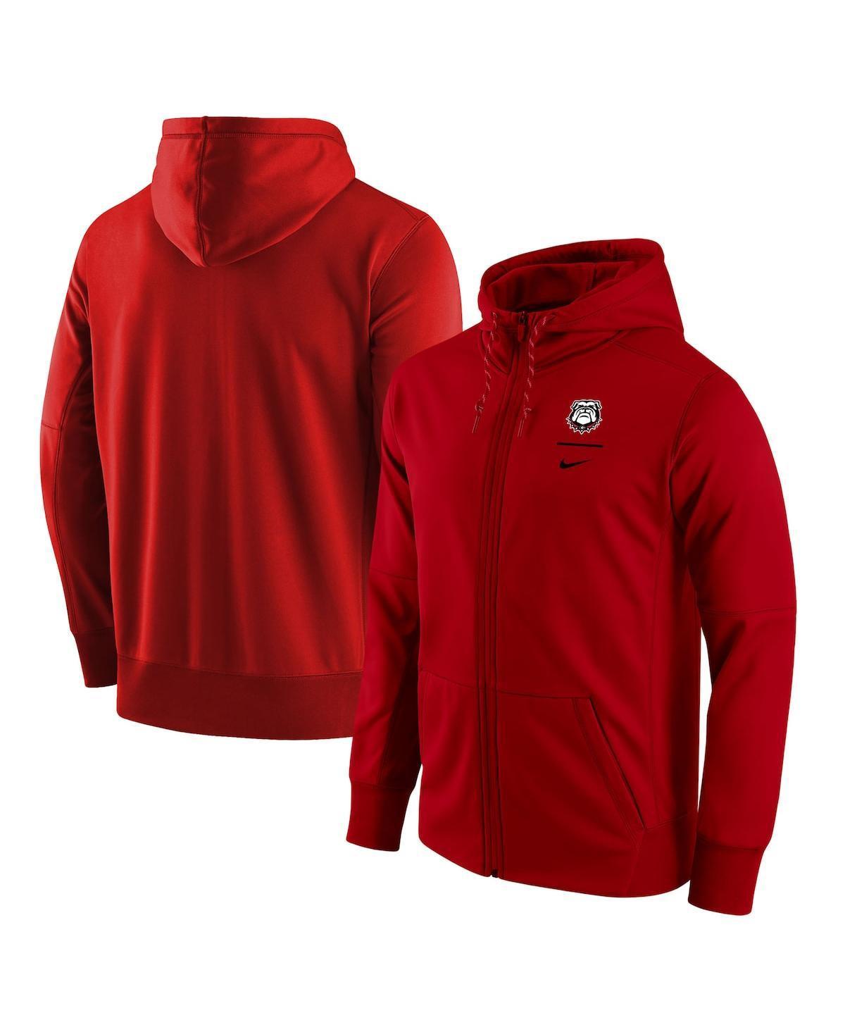 Mens Nike Red Georgia Bulldogs Alternate Logo Stack Therma Performance Full-Zip Hoodie Product Image