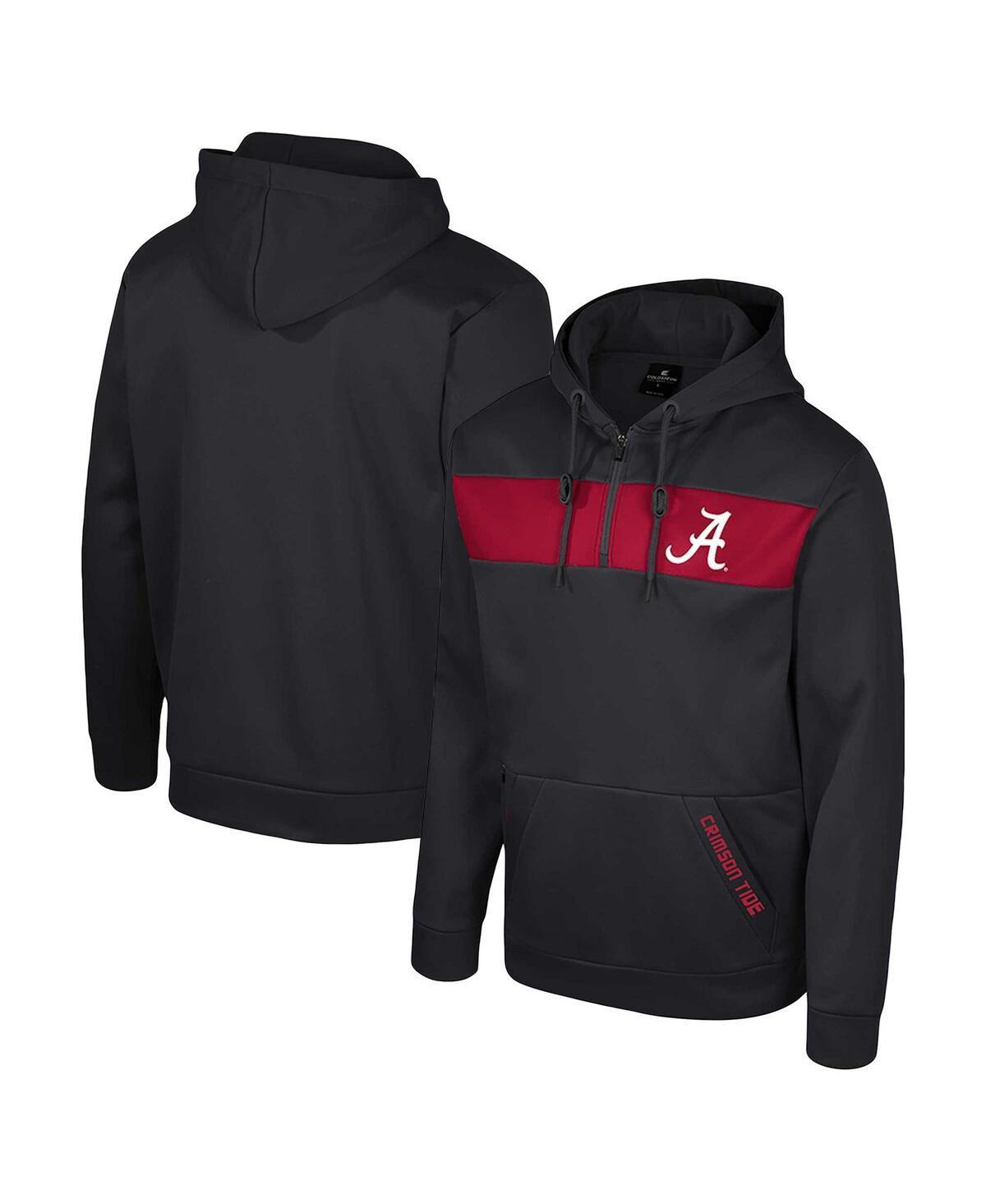 Mens Colosseum Black Alabama Crimson Tide Quarter-Zip Hoodie Product Image