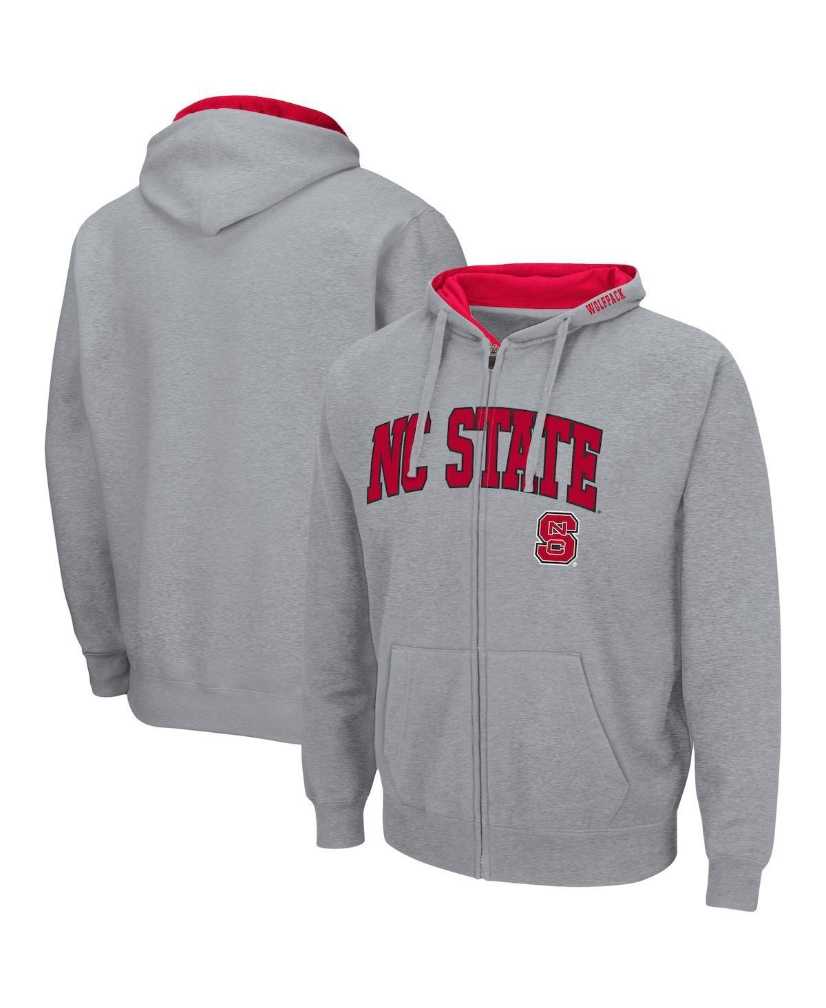 Mens Colosseum Heathered Gray Arizona Wildcats Arch & Logo 3.0 Full-Zip Hoodie Product Image