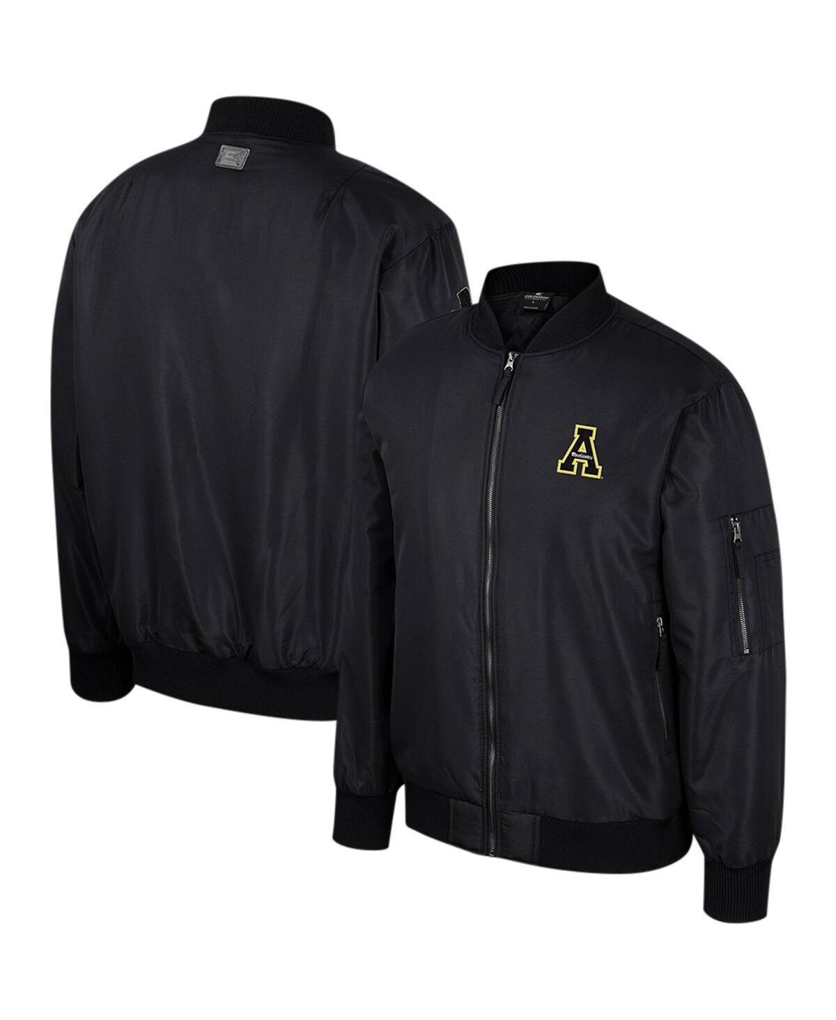 Mens Colosseum Black Appalachian State Mountaineers Full-Zip Bomber Jacket Product Image