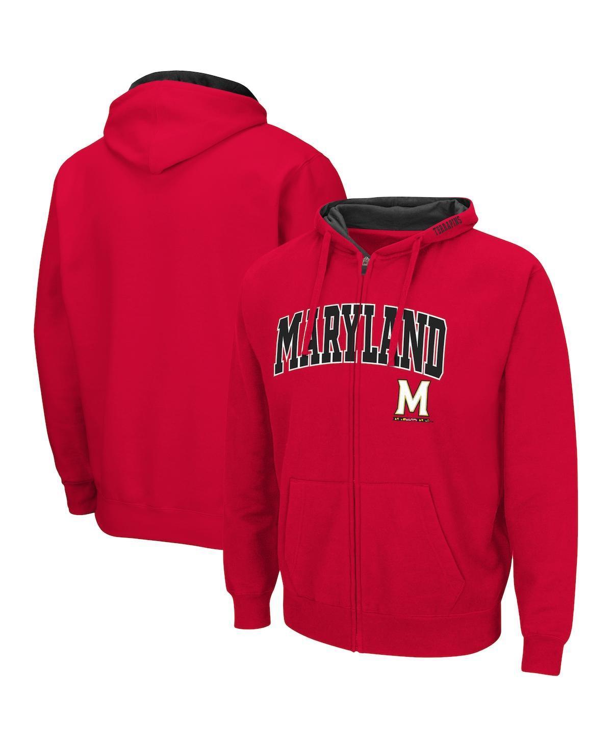 Mens Colosseum Red Maryland Terrapins Arch & Logo 3.0 Full-Zip Hoodie Product Image