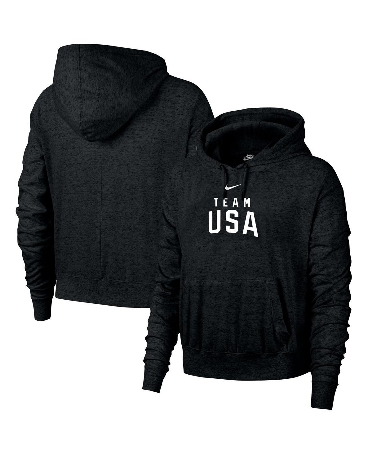 Womens Nike Black Distressed Team Usa Paris 2024 Olympics Gym Vintage-Like Pullover Hoodie Product Image