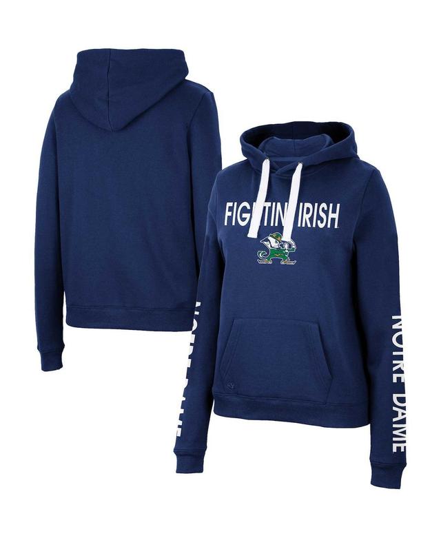 Womens Colosseum Navy Notre Dame Fighting Irish 3-Hit Pullover Sweatshirt Product Image