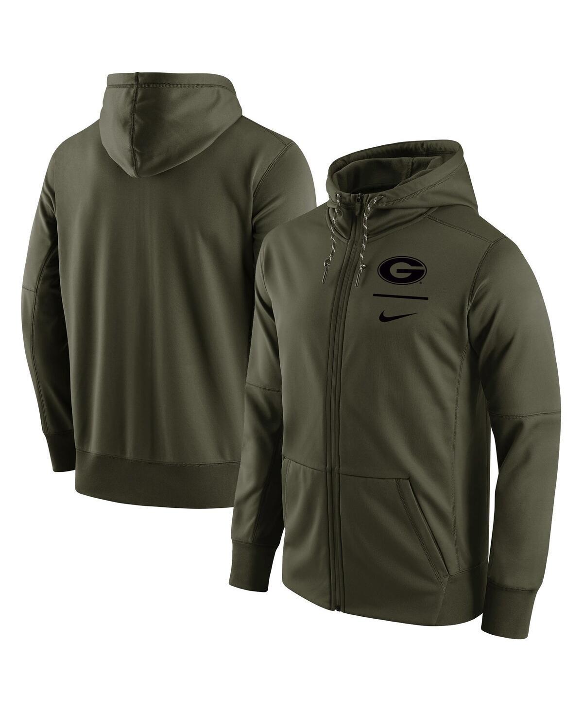 Mens Nike Olive Oklahoma Sooners Tonal Logo Stack Performance Full-Zip Hoodie Product Image