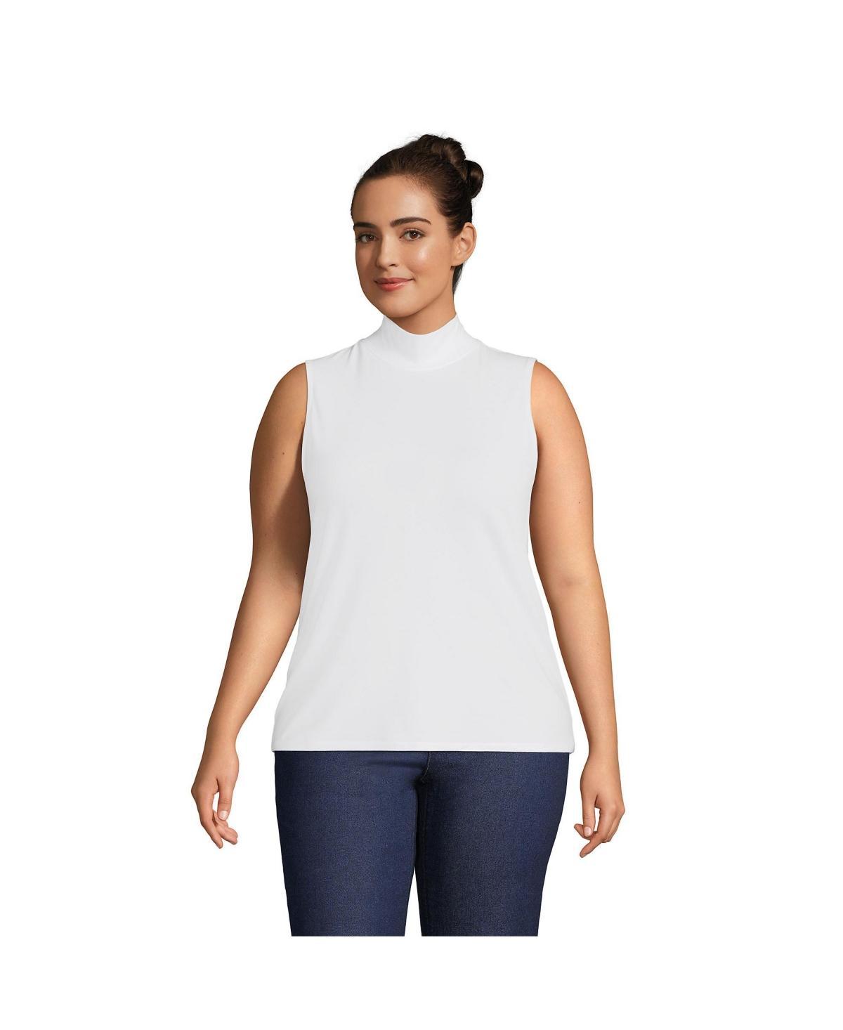 Lands End Plus Size Lightweight Jersey Sleeveless Mock Top Product Image