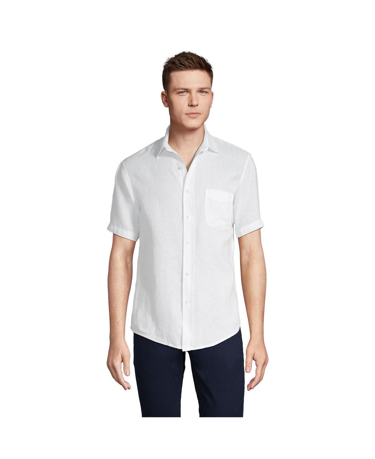 Mens Lands End Traditional-Fit Linen Button-Down Shirt Product Image