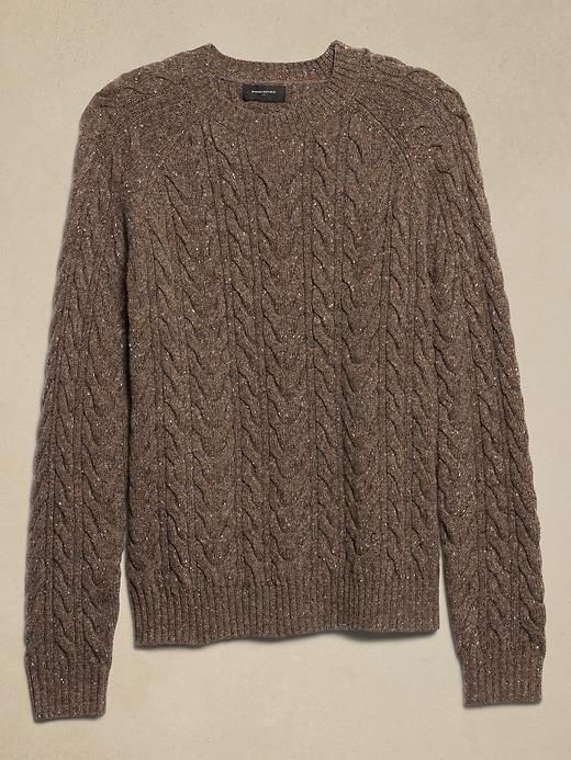 Tweed Cable Sweater Product Image