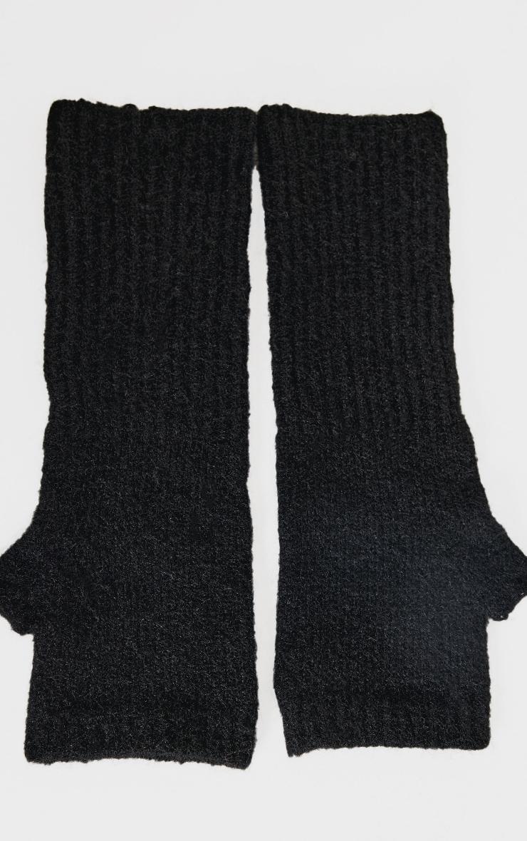 Black Rib Knit Hand Warmers Product Image