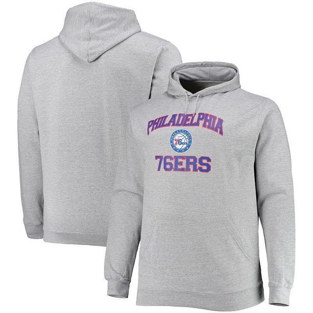 Mens Heathered Gray Philadelphia 76ers Big & Tall Heart & Soul Pullover Hoodie Product Image