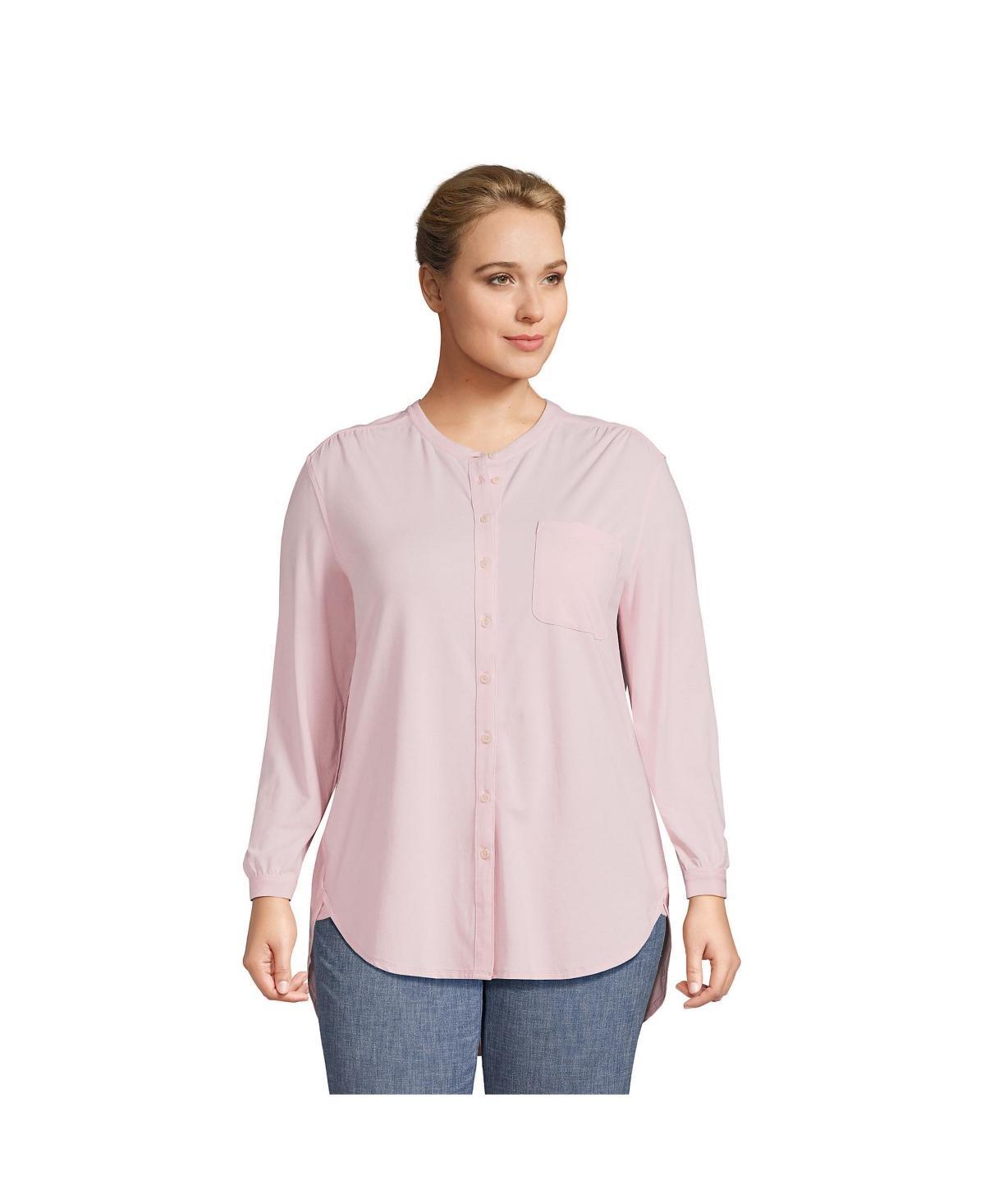 Lands End Plus Size Long Sleeve Jersey A-line Tunic Product Image