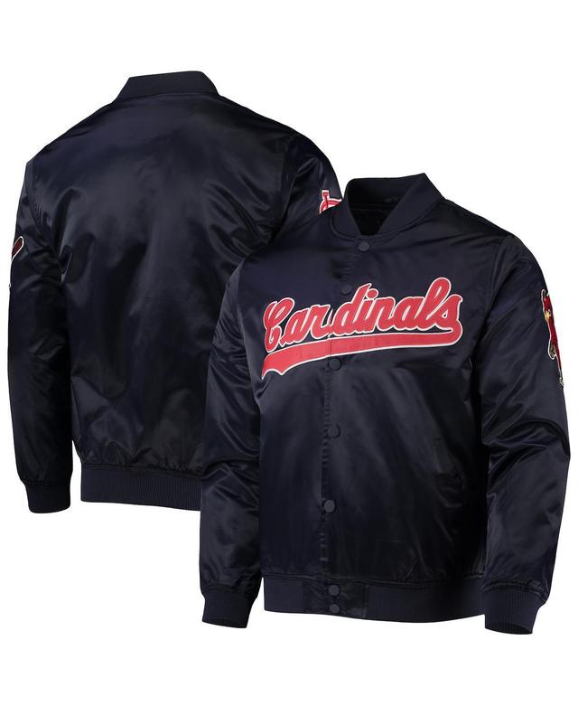 Mens Pro Standard Navy St. Louis Cardinals Wordmark Satin Full-Snap Jacket Product Image