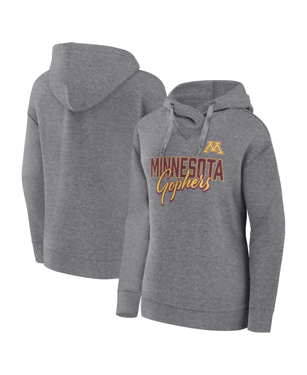 Womens Fanatics Branded Heather Gray Wisconsin Badgers Script Favorite Pullover Hoodie Grey Product Image