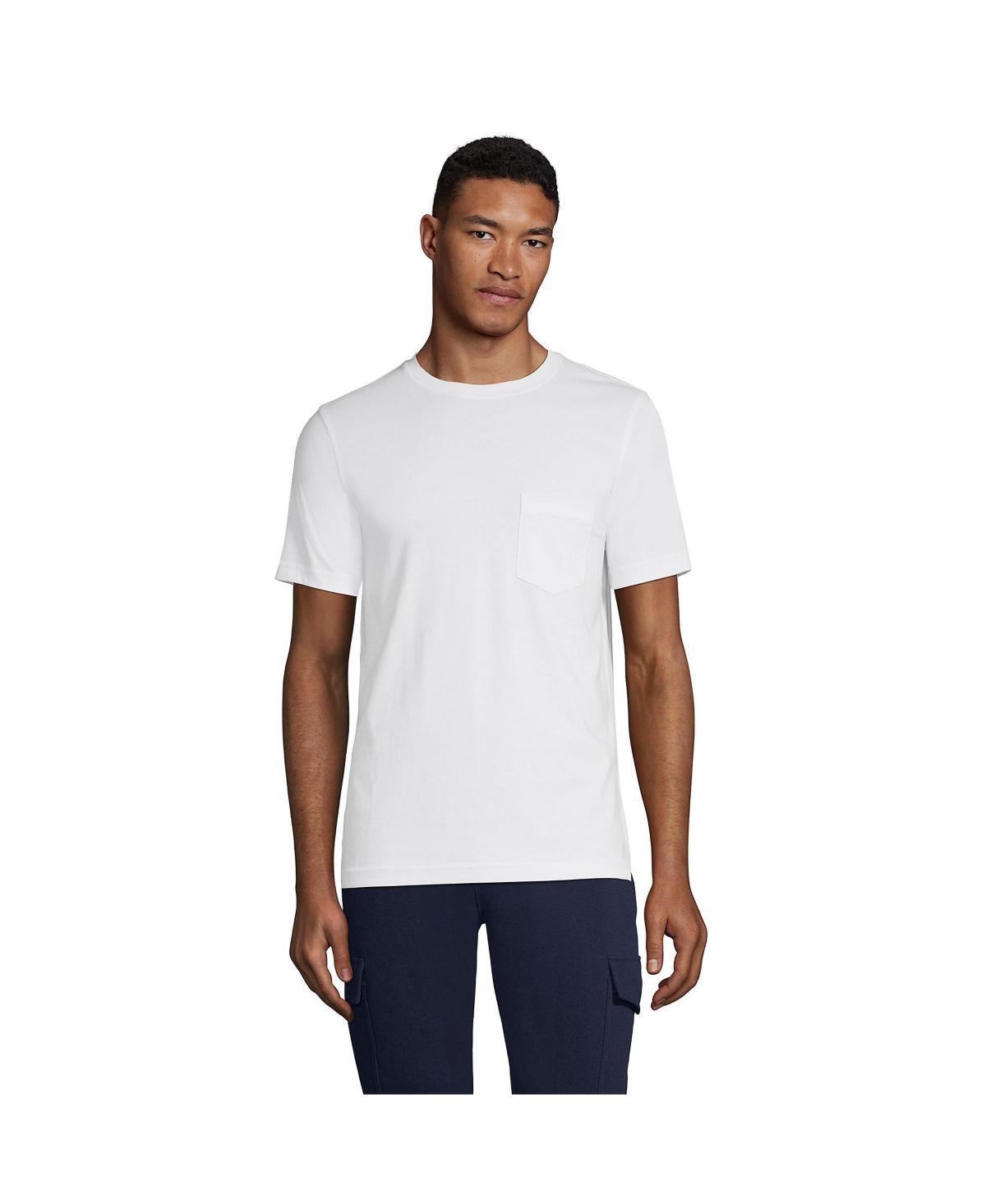 Big & Tall Lands End Supima Pocket Tee, Mens Radiant Blue Product Image